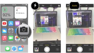 How to set the flash by showing steps: Launch Camera, tap the Flash icon, then select if you want it on Auto, On, or Off