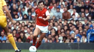 10 September 1983 - English Football Division One - Arsenal v Liverpool - Charlie Nicholas of Arsenal. - (Photo by Mark Leech/Offside via Getty Images)