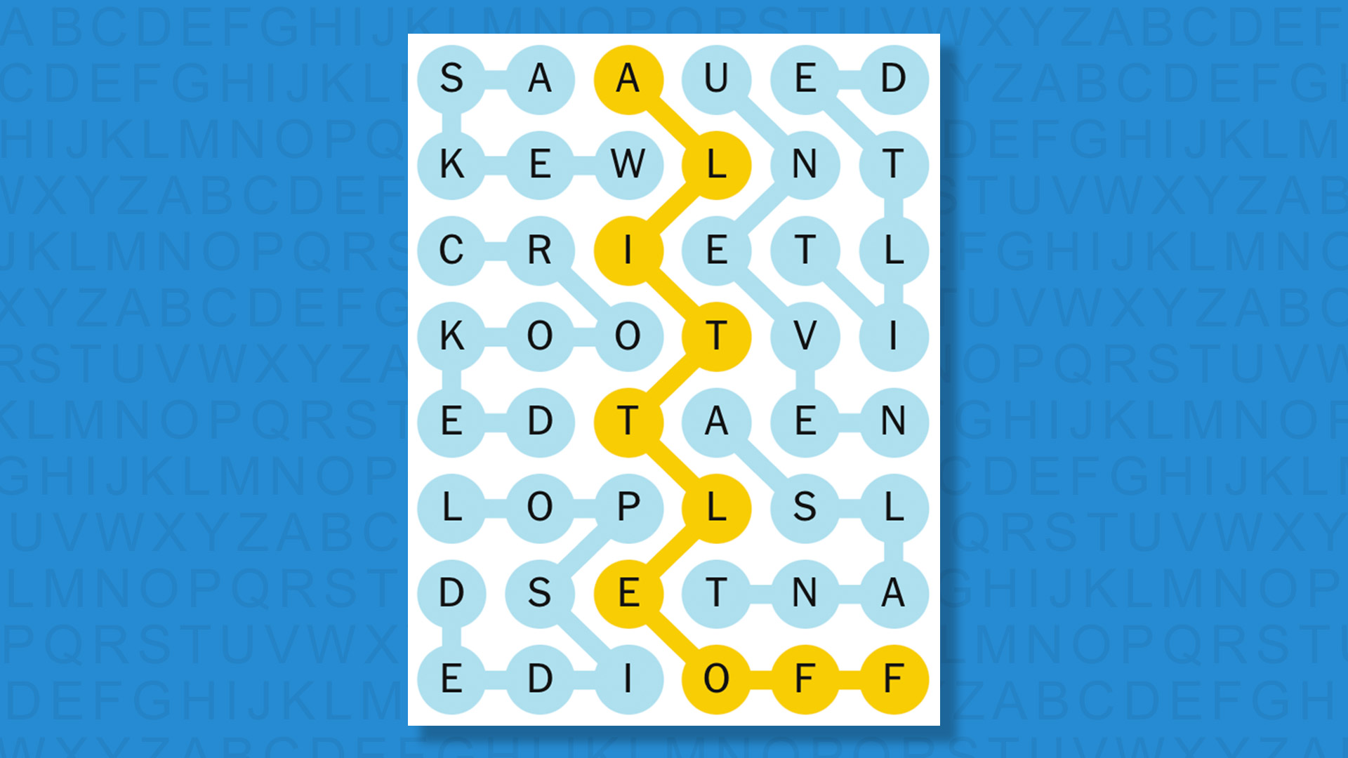 NYT Strands answers for game 654 on a blue background