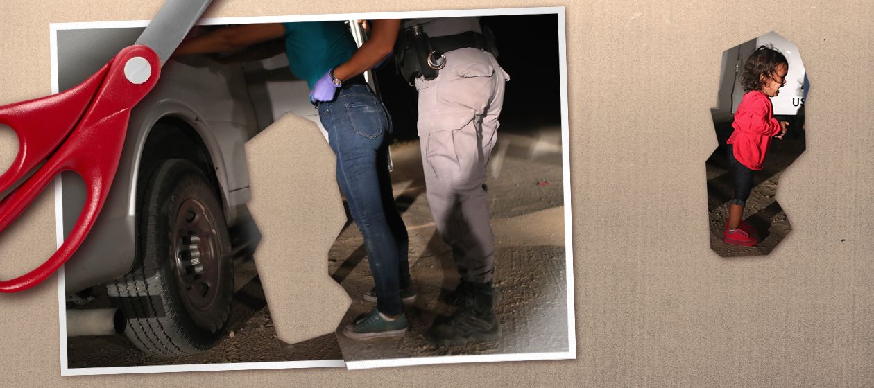 A child, her mother, and a Border Patrol agent.