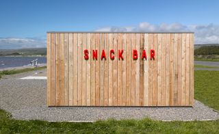 snack bar made by wooden strips