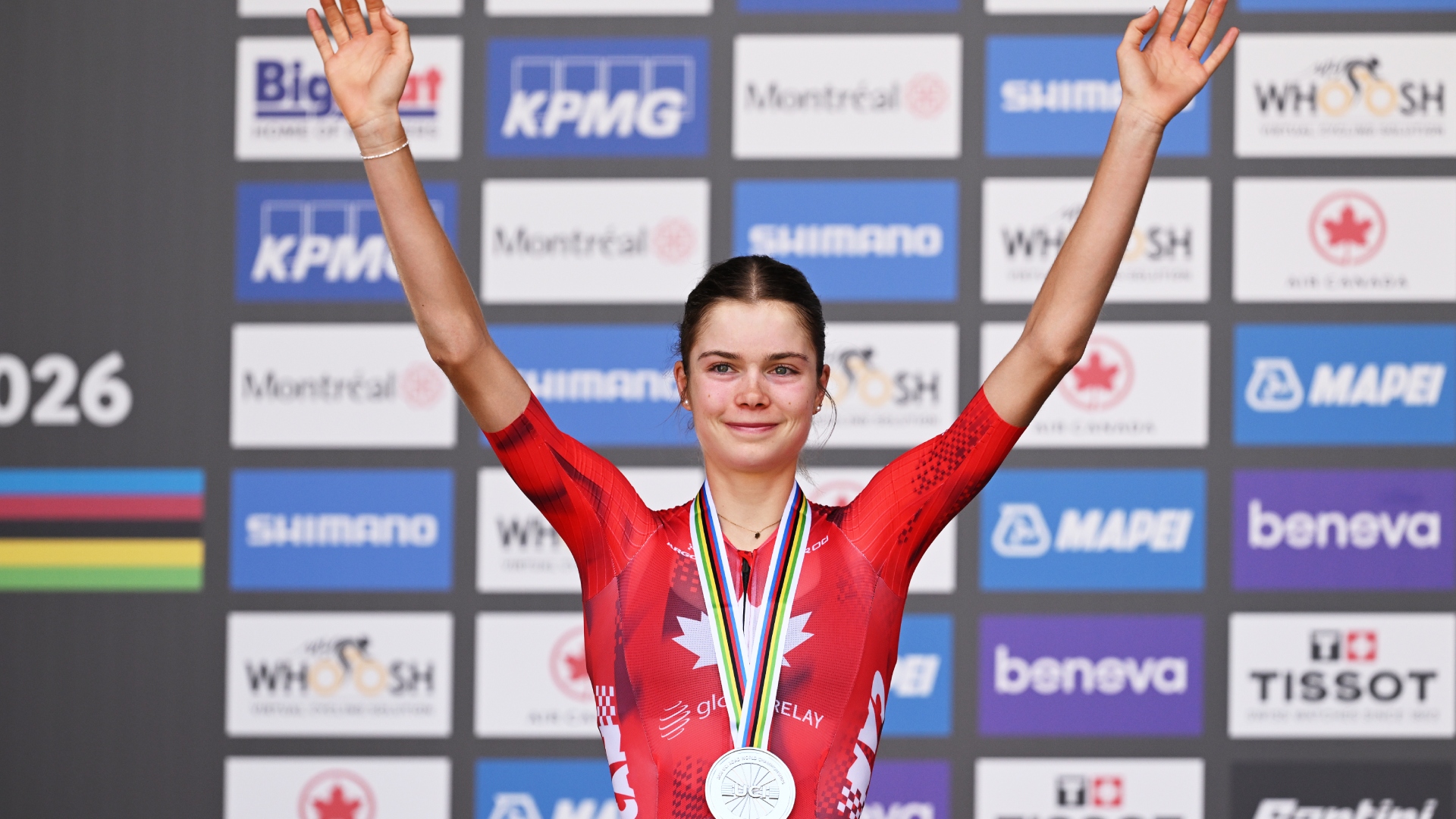 Isabella Holmgren wins the silver medal in the 2026 UCI Road World Championships