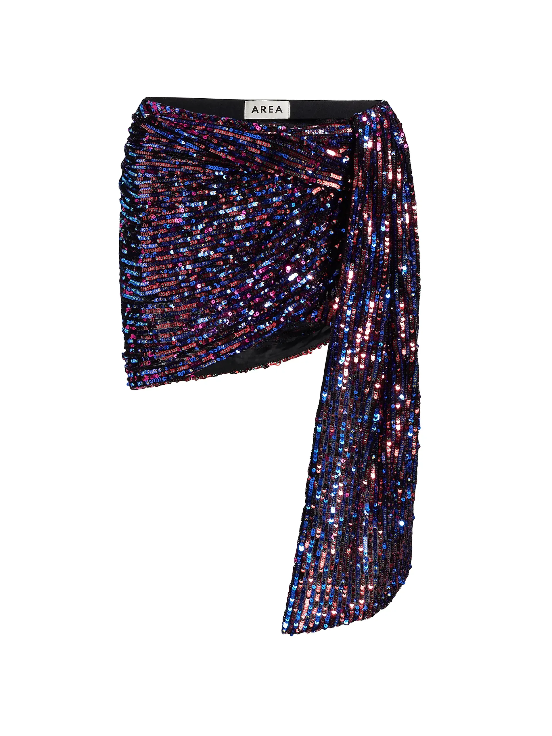Sequin Asymmetric Wrap Miniskirt