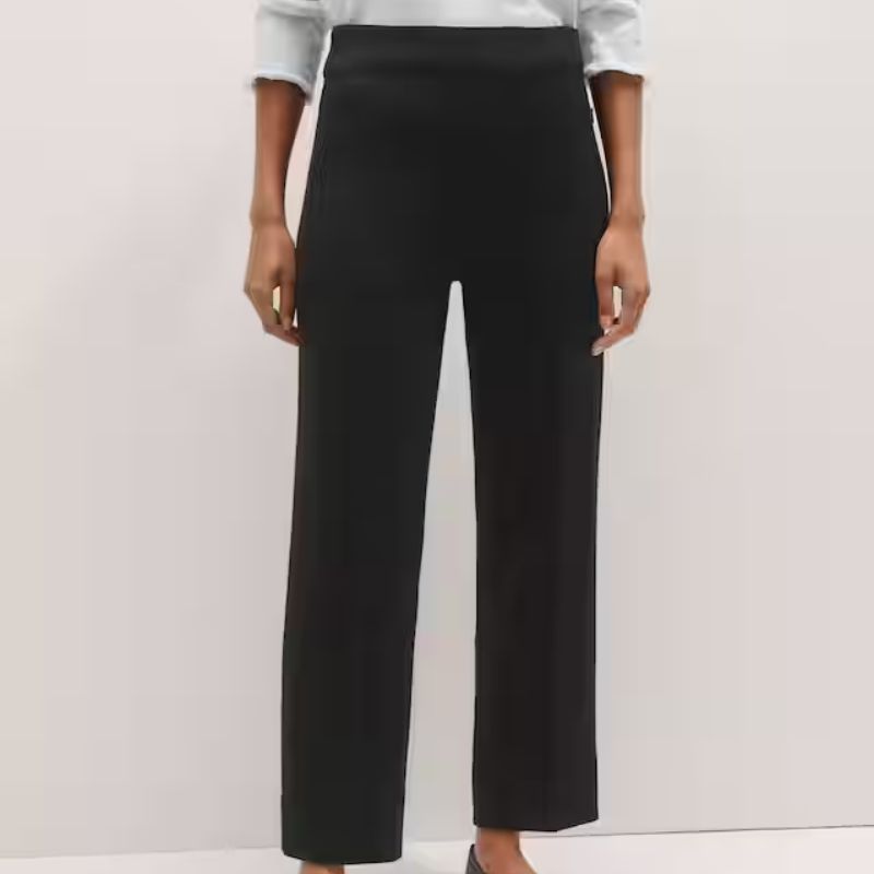 black straight trousers