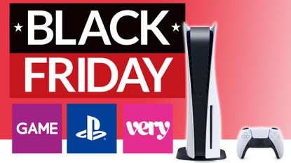 PS5 console Black Friday GAME logo Very logo Sony logo