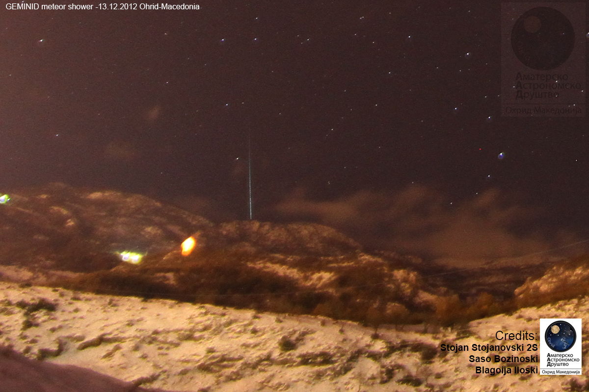 2012 Geminid Meteor Over Ohrid, Macedonia