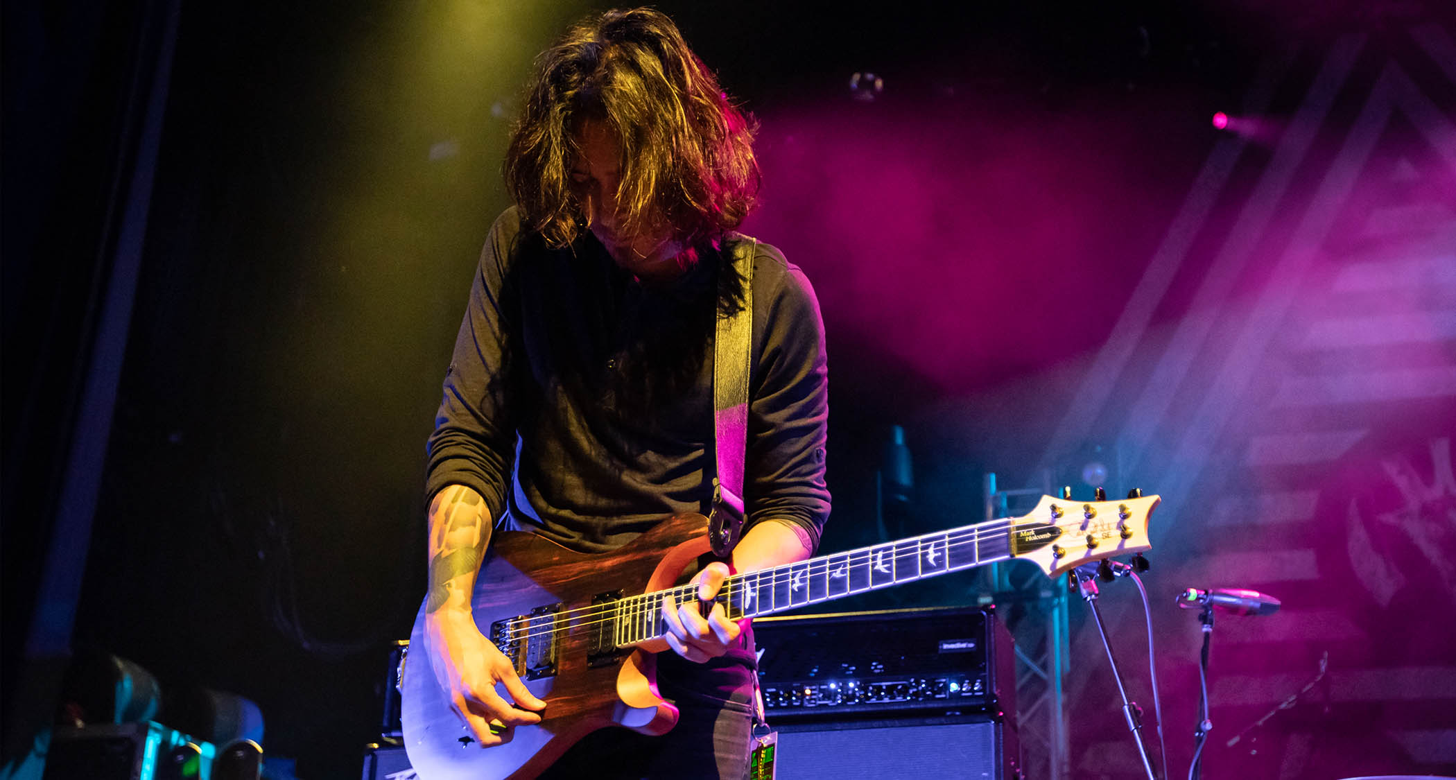 Mark Holcomb plays a PRS as he performs live with Periphery