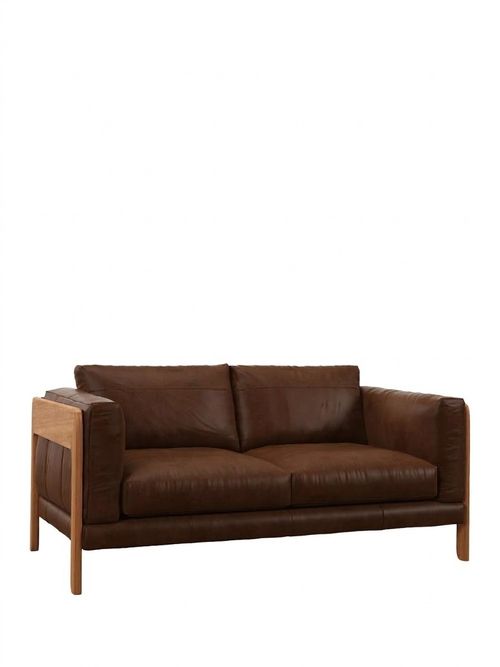 Nest Medium 2 Seater Leather Sofa in Premium Cocoa