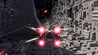 Lego Star Wars: The Skywalker Saga ships: X-Wing on the Trench run