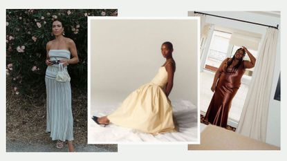 A montage of influencers in dresses