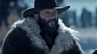James Dutton on a horse in flashback in Yellowstone Season 4 premiere