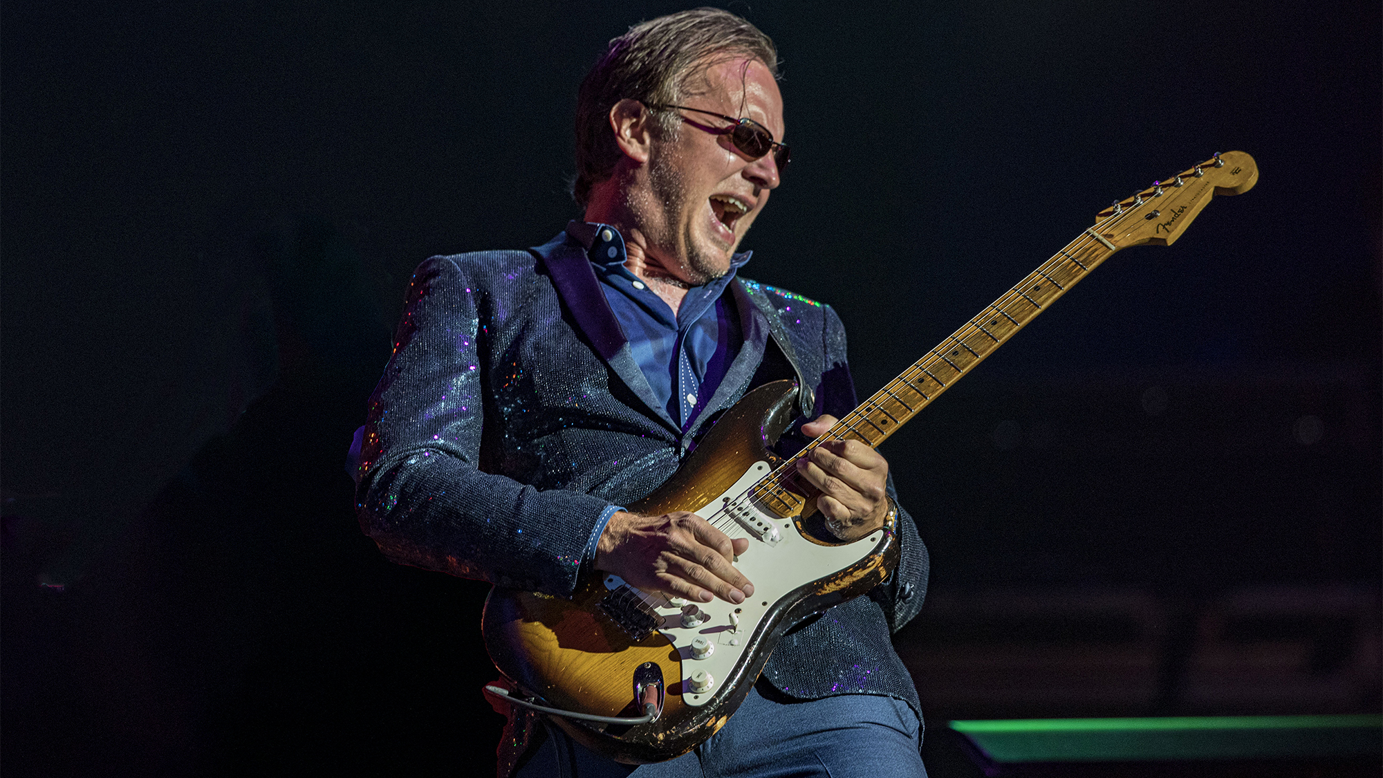Joe Bonamassa performs on stage at San Diego Civic Theatre on August 03, 2021 in San Diego, California. 