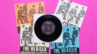 A collection of rare The Beatles vinyl records