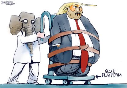 Political Cartoon U.S. Trump RNC GOP platform Hannibal Lecter