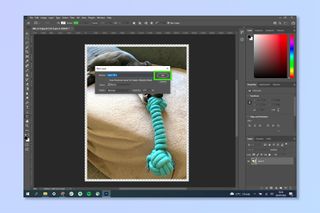 A screenshot showing how to add a border in Adobe Photoshop
