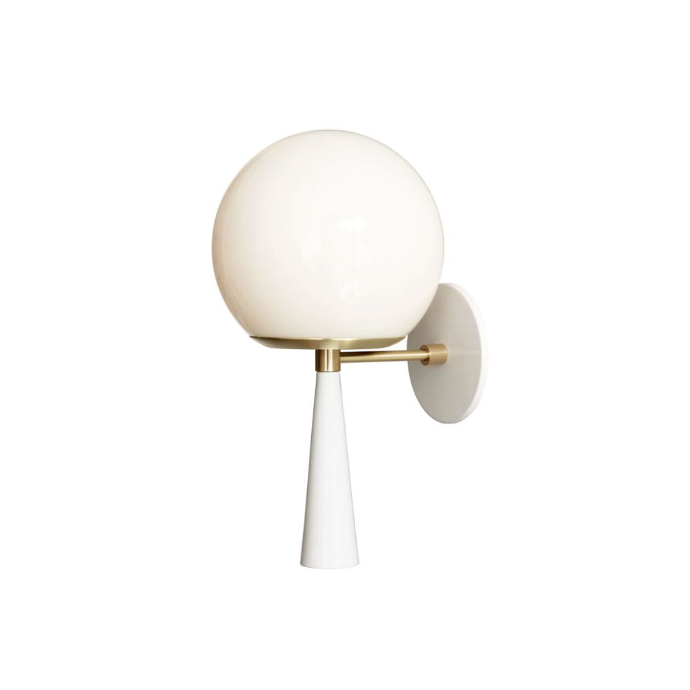 White and gold wall sconce