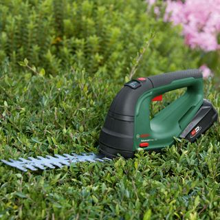 Bosch AdvancedShear on top of hedge