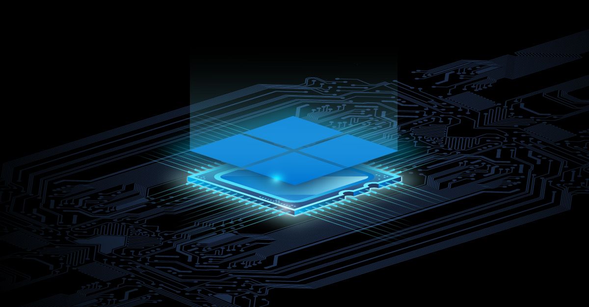 Microsoft Pluton security chip representation