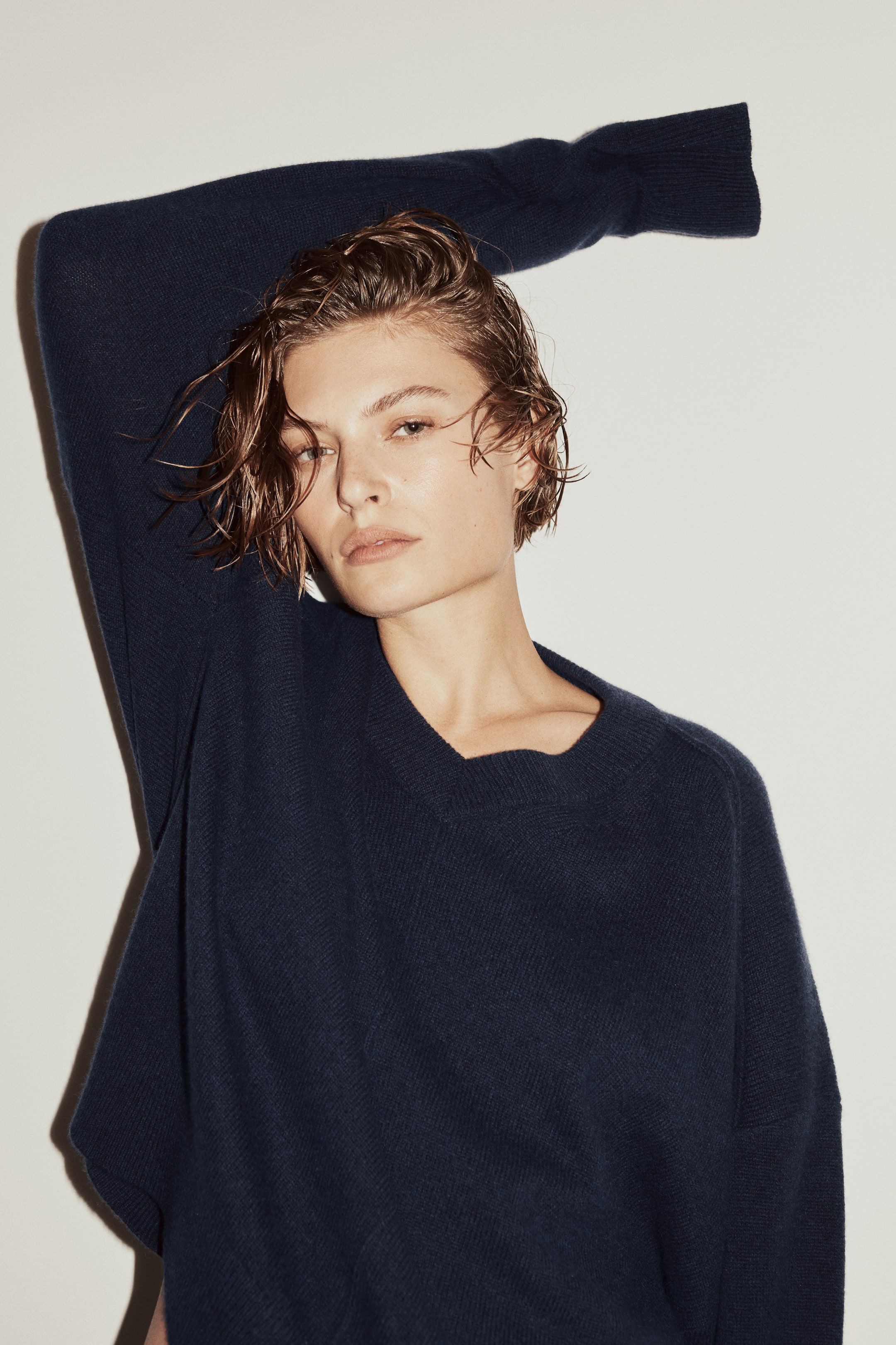 Cashmere-Blend Jumper - Navy Blue