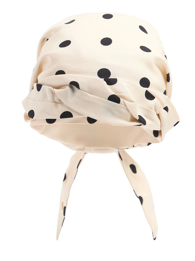 Polka Dot Printed Silk Scarf - Valentino Garavani - Women - Panna/nero - S