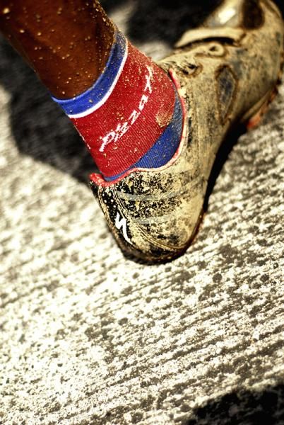 Federico Ramirez's socks are part of his Pizza Hut team kit.