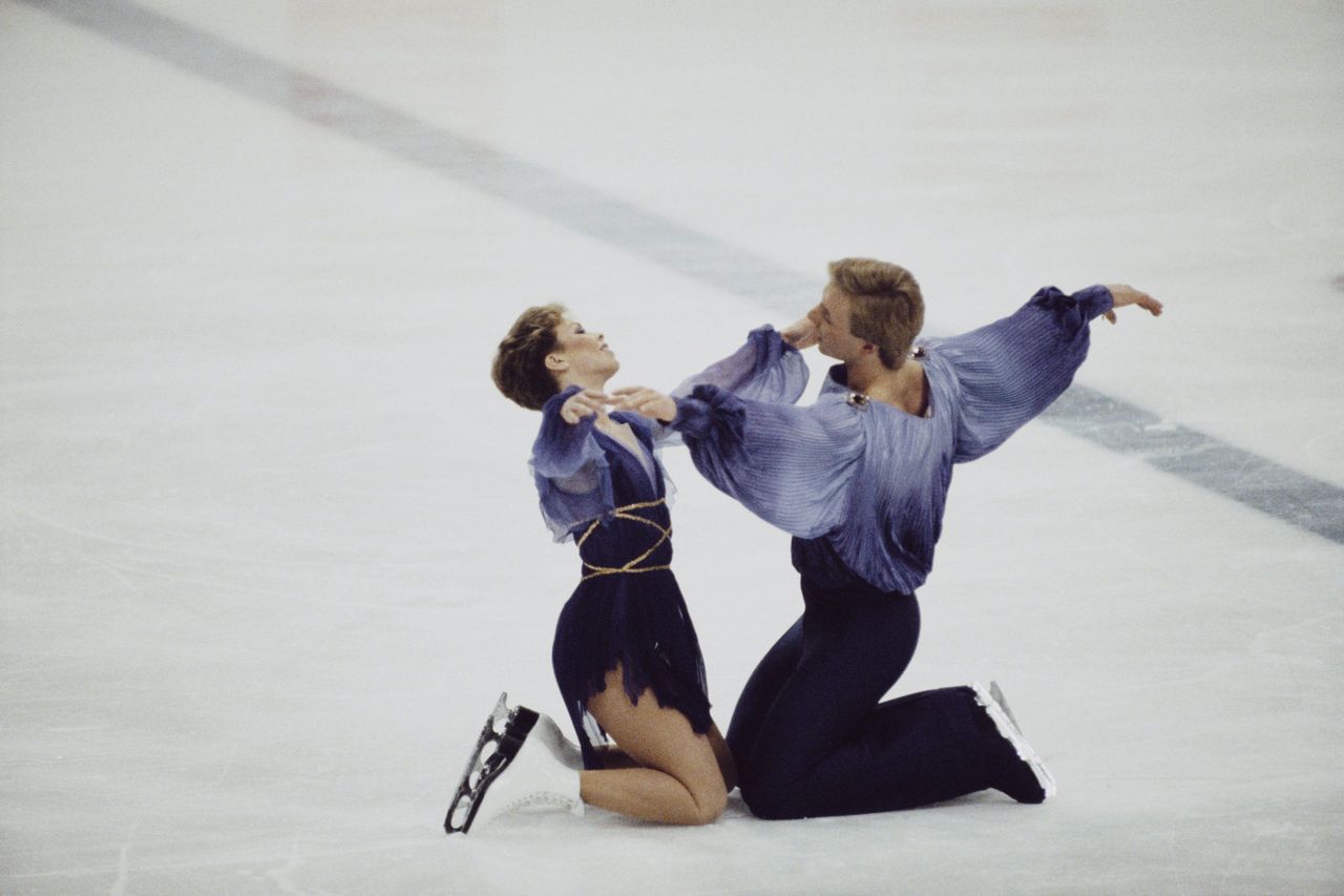 Jane Torvill and Christopher Dean on their way to Olympic Gold in 1984.