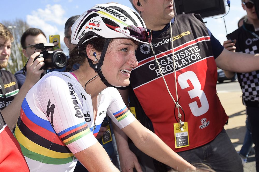 Lizzie Armitstead after winning the Tour of Flanders