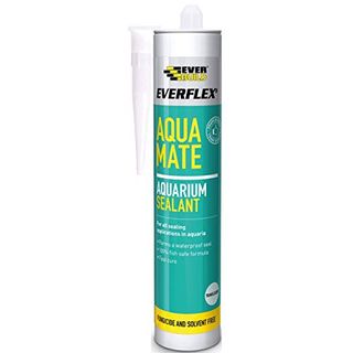 Everbuild Everflex Aqua Mate Aquarium Silicone Sealant – Fungicide-Free – Fast Curing – Clear – 295ml, Trans