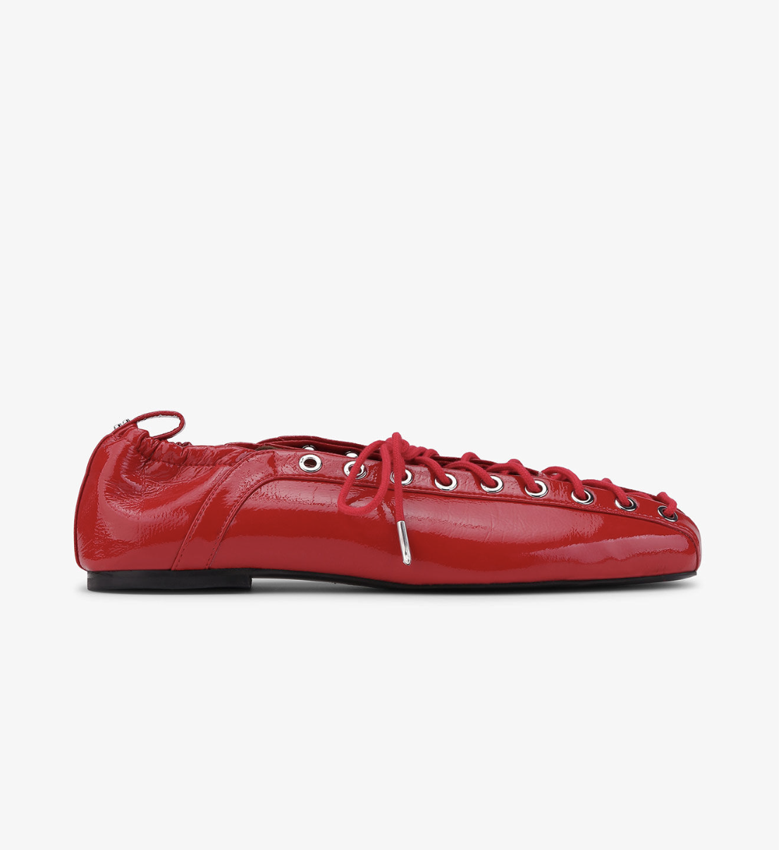 GANNI, Red Lace-Up Ballerinas