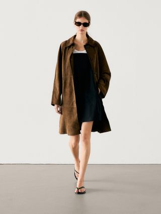 suede trench