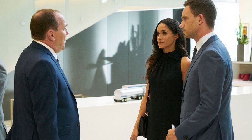 &#039;Suits&#039; stars Meghan Markle and Patrick J. Adams.