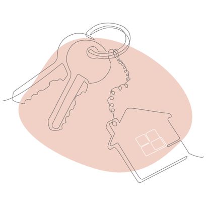 illustration of house keys on a pink background