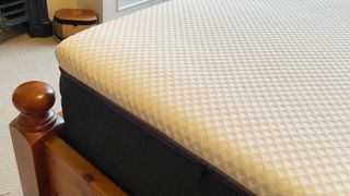 Close up shot of the Nectar Premier Hybrid mattress on a bed