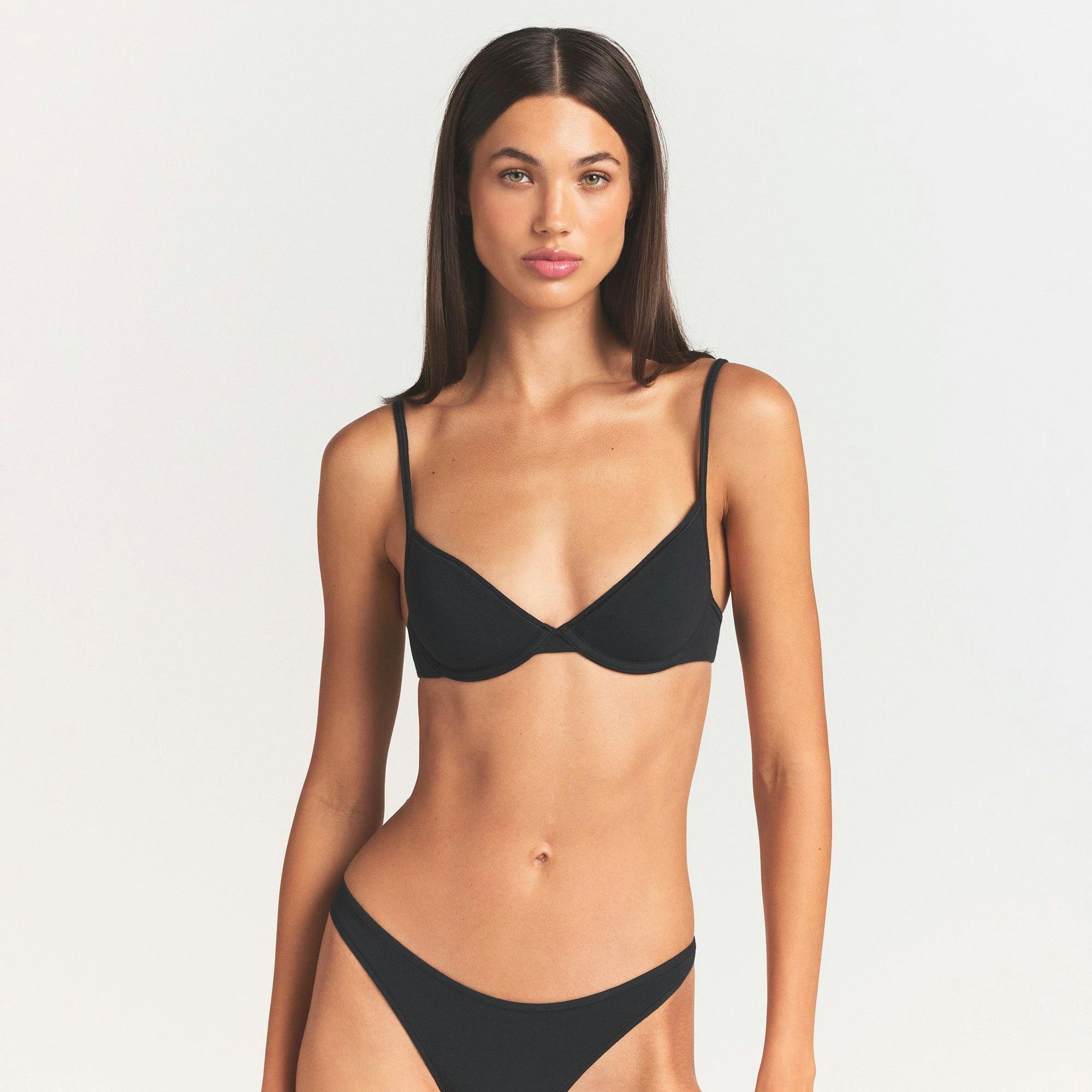 Everyday Cotton Unlined Demi Bra | Onyx | 32 a