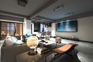 3d render of home cinema room