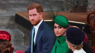Prince Harry, Duke of Sussex, Meghan, Duchess of Sussex, Prince Edward, Earl of Wessex and Sophie, Countess of Wessex attend the Commonwealth Day Service 2020 on March 9, 2020 in London, England.