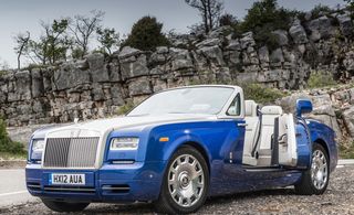 Blue convertible Rolls-Royce Phantom Drophead Coupé