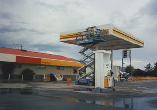 Empty Shell gas station by Frances Wilks