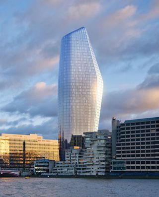 One Blackfriars, Ian Simpson's project, will trump AHMM's efforts by 30 storeys. Construction has already begun on this 560 ft building, which will form part of a major mixed-use development on this small portion of the Southbank. One Blackfriars is due to be finished in 2017 © Hayes Davidson