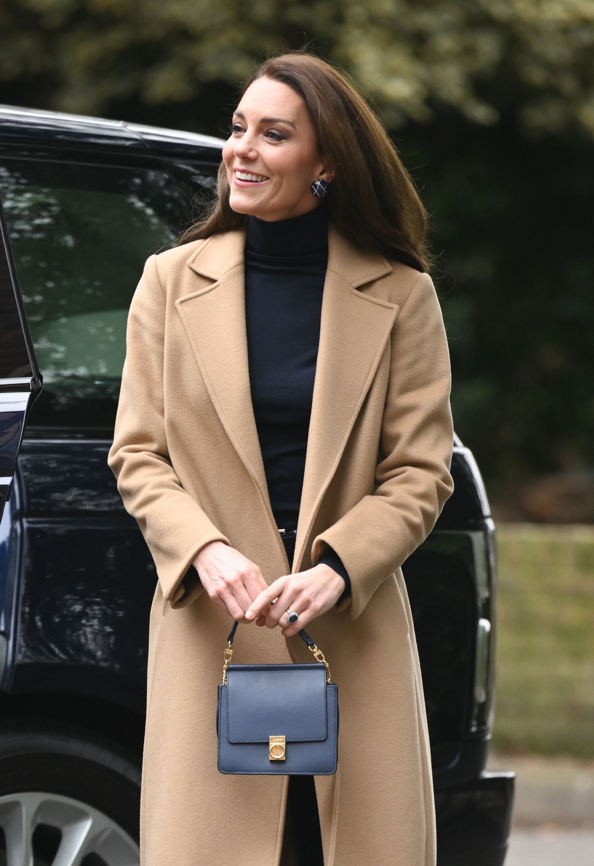 Kate Middleton's blue and gold enamel earrings