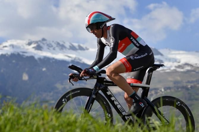 Robert Kiserlovski (RadioShack Leopard) rides to a third place result in the Tour de Romandie prologue.