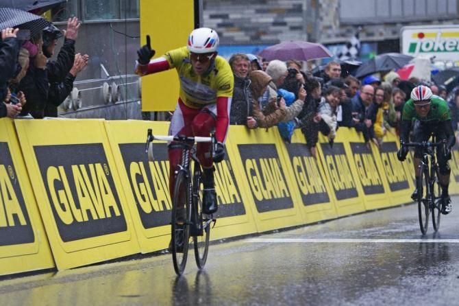 Alexander Kristoff (Katusha), in the leader's yellow jersey, wins his second stage in as many days at the Glava Tour of Norway