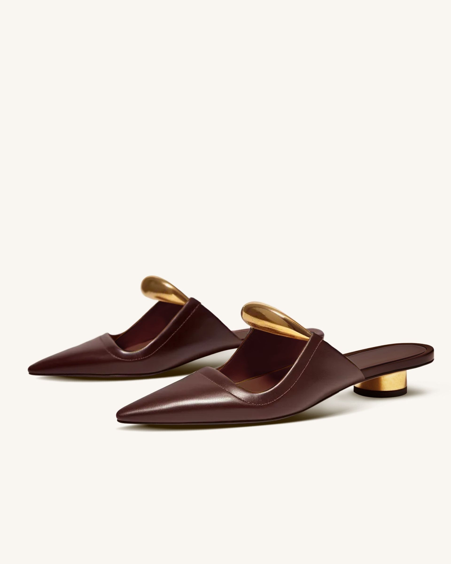 Helena Pierced Mules- Claret Red