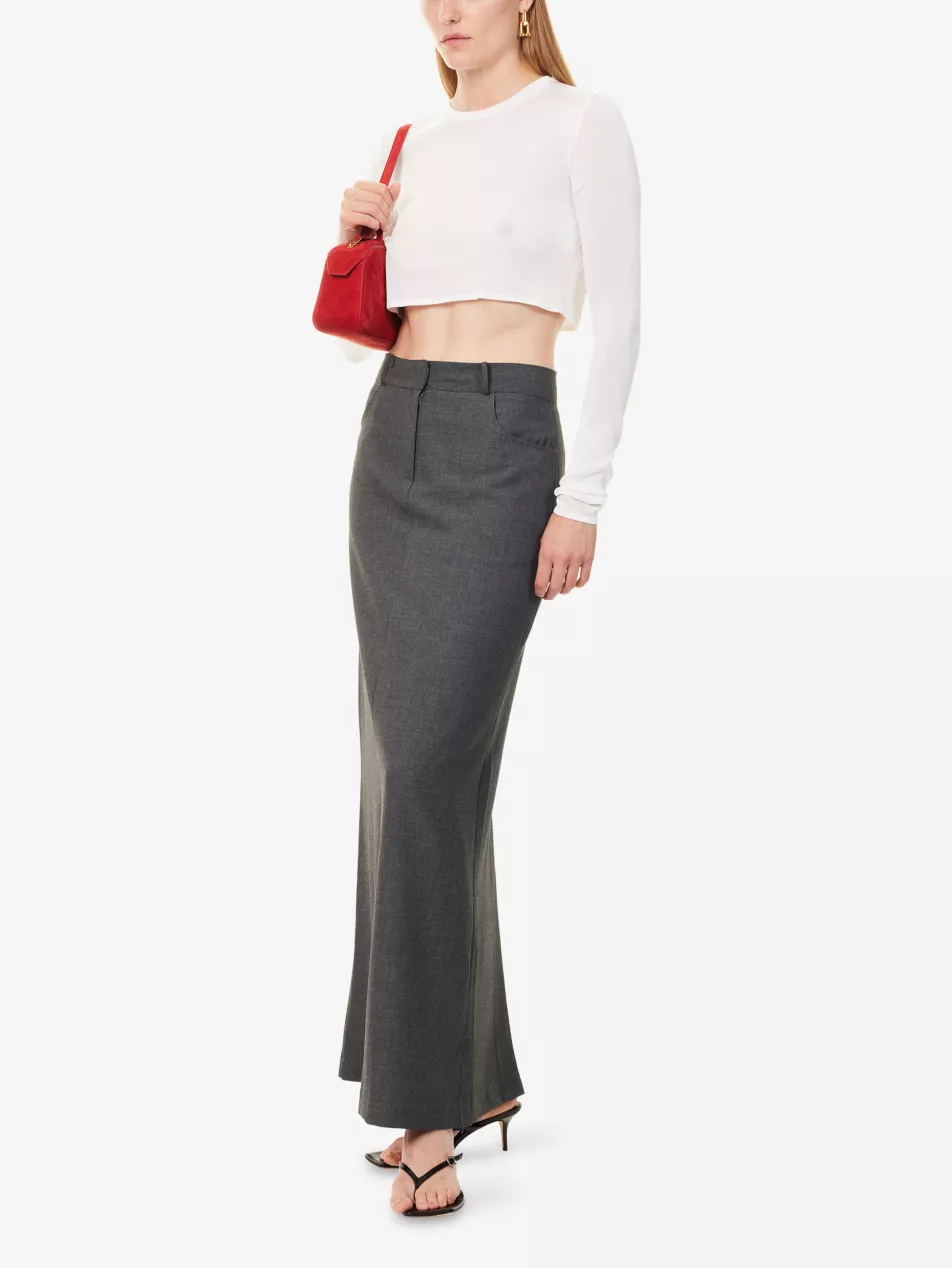 Malvo Long Woven Pencil Skirt