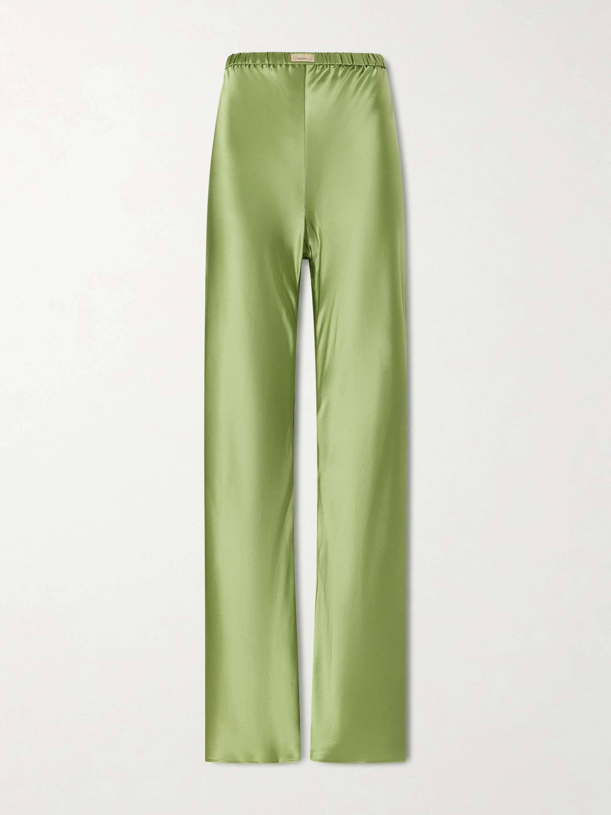 Silk Straight-Leg Pants