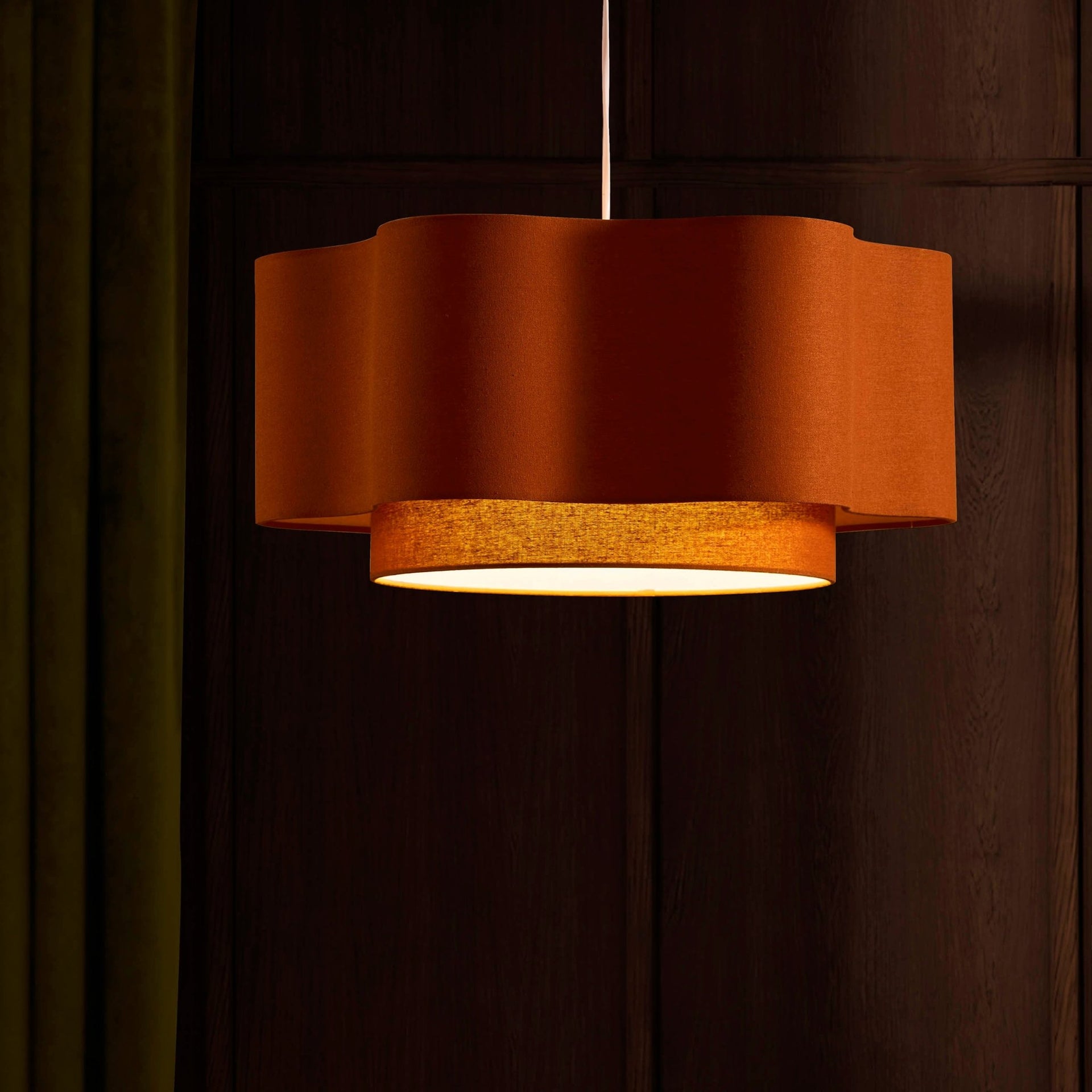 Orlaya Two-Tier Scalloped Ceiling Shade - Burnt Orange