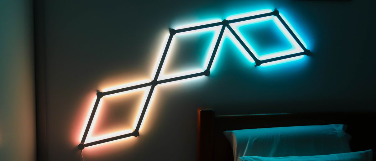 Nanoleaf Lines lit in different colors