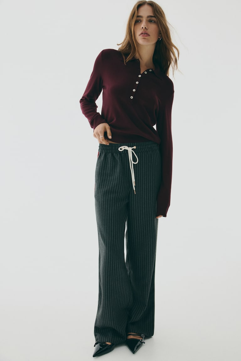 Long-Sleeved Polo Shirt