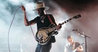 Gary Clark Jr plays his signature Cobra Burst ES-355 live onstage.