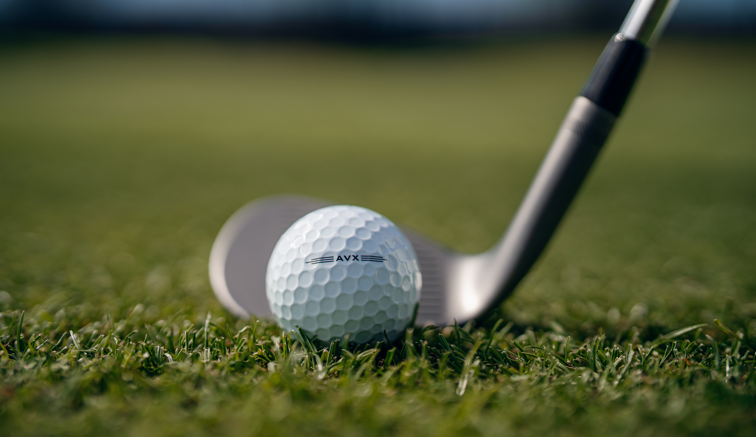 A Titleist golf ball and a wedge behind it